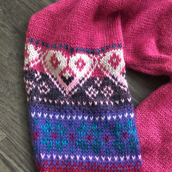 Juanitos | 100% alpaca wool pink sweater hoodie with patterns - Picture 6 of 9